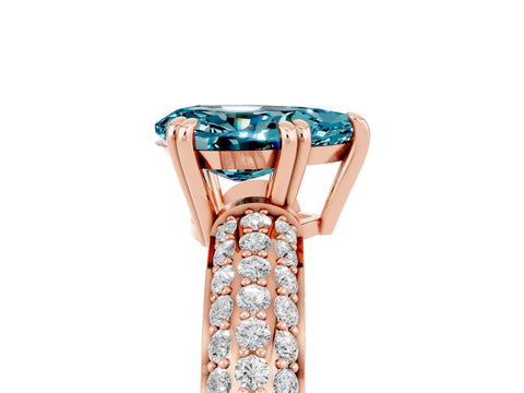 Rose gold Pear Cut Cut Diamond Milgrain Marquise Band with Prong Setting_5