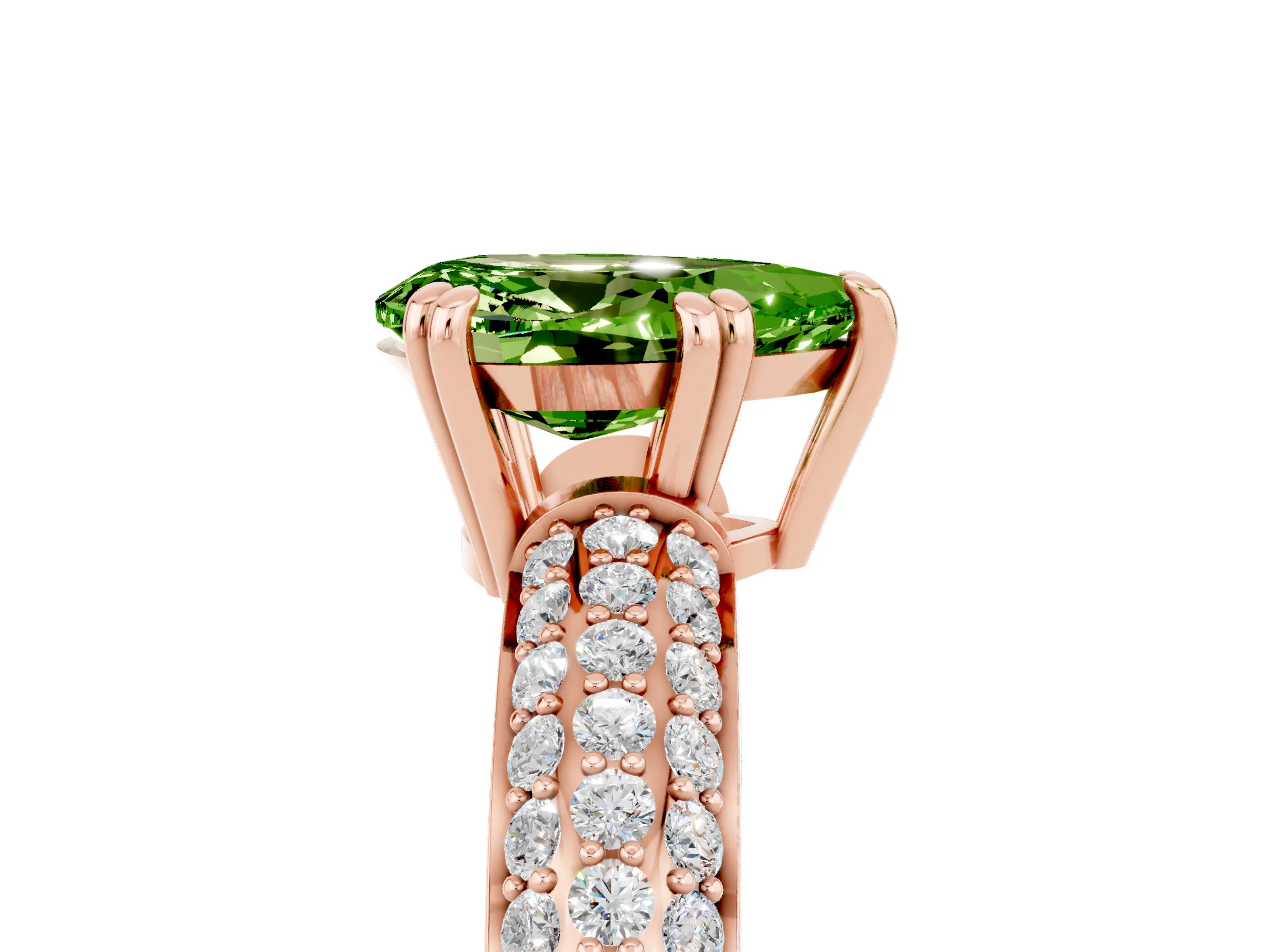 Rose gold Pear Cut Cut Diamond Milgrain Marquise Band with Prong Setting_5