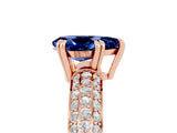 Rose gold Pear Cut Cut Diamond Milgrain Marquise Band with Prong Setting_5