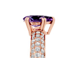 Rose gold Pear Cut Cut Diamond Milgrain Marquise Band with Prong Setting_5