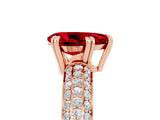 Rose gold Pear Cut Cut Diamond Milgrain Marquise Band with Prong Setting_5