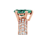 Rose gold Pear Cut Cut Diamond Milgrain Marquise Band with Prong Setting_5