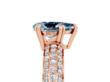 Rose gold Pear Cut Cut Diamond Milgrain Marquise Band with Prong Setting_5