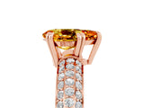 Rose gold Pear Cut Cut Diamond Milgrain Marquise Band with Prong Setting_5
