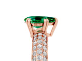 Rose gold Pear Cut Cut Diamond Milgrain Marquise Band with Prong Setting_5