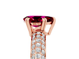 Rose gold Pear Cut Cut Diamond Milgrain Marquise Band with Prong Setting_5