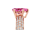 Rose gold Pear Cut Cut Diamond Milgrain Marquise Band with Prong Setting_5