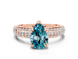Rose gold Pear Cut Cut Diamond Milgrain Marquise Band with Prong Setting
