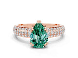 Rose gold Pear Cut Cut Diamond Milgrain Marquise Band with Prong Setting