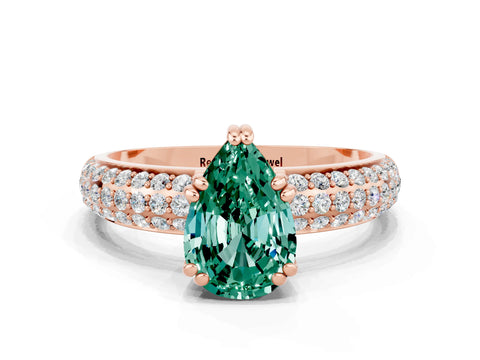 Rose gold Pear Cut Cut Diamond Milgrain Marquise Band with Prong Setting