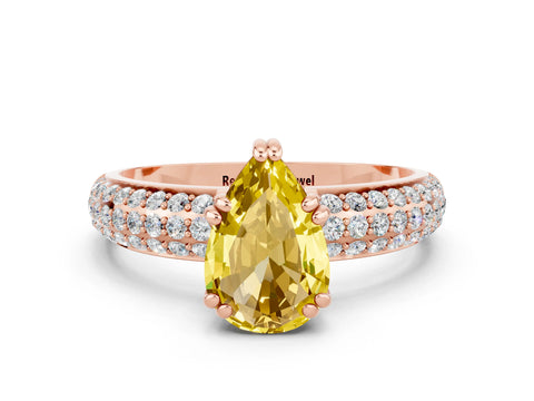Rose gold Pear Cut Cut Diamond Milgrain Marquise Band with Prong Setting