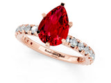 Rose gold Pear Cut Cut Diamond Pavé Band with Four-Prong Setting_1