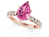 Rose gold Pear Cut Cut Diamond Pavé Band with Four-Prong Setting_1