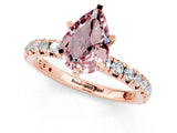 Rose gold Pear Cut Cut Diamond Pavé Band with Four-Prong Setting_1