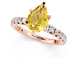 Rose gold Pear Cut Cut Diamond Pavé Band with Four-Prong Setting_1