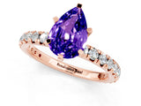 Rose gold Pear Cut Cut Diamond Pavé Band with Four-Prong Setting_1