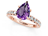 Rose gold Pear Cut Cut Diamond Pavé Band with Four-Prong Setting_1