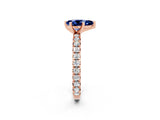 Rose gold Pear Cut Cut Diamond Pavé Band with Four-Prong Setting_2