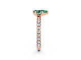 Rose gold Pear Cut Cut Diamond Pavé Band with Four-Prong Setting_2