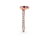 Rose gold Pear Cut Cut Diamond Pavé Band with Four-Prong Setting_2