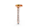 Rose gold Pear Cut Cut Diamond Pavé Band with Four-Prong Setting_2