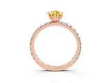 Rose gold Pear Cut Cut Diamond Pavé Band with Four-Prong Setting_3