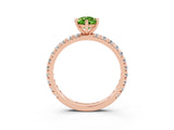 Rose gold Pear Cut Cut Diamond Pavé Band with Four-Prong Setting_3