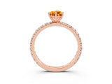 Rose gold Pear Cut Cut Diamond Pavé Band with Four-Prong Setting_3