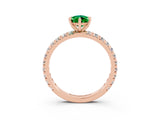 Rose gold Pear Cut Cut Diamond Pavé Band with Four-Prong Setting_3