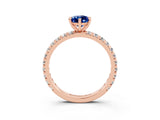 Rose gold Pear Cut Cut Diamond Pavé Band with Four-Prong Setting_3