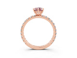 Rose gold Pear Cut Cut Diamond Pavé Band with Four-Prong Setting_3