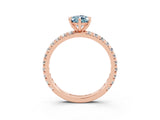 Rose gold Pear Cut Cut Diamond Pavé Band with Four-Prong Setting_3