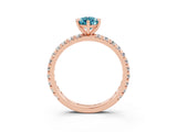 Rose gold Pear Cut Cut Diamond Pavé Band with Four-Prong Setting_3