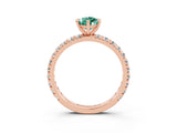 Rose gold Pear Cut Cut Diamond Pavé Band with Four-Prong Setting_3