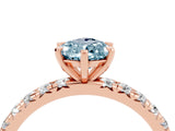 Rose gold Pear Cut Cut Diamond Pavé Band with Four-Prong Setting_4