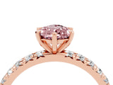 Rose gold Pear Cut Cut Diamond Pavé Band with Four-Prong Setting_4