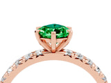 Rose gold Pear Cut Cut Diamond Pavé Band with Four-Prong Setting_4