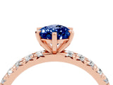Rose gold Pear Cut Cut Diamond Pavé Band with Four-Prong Setting_4