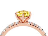 Rose gold Pear Cut Cut Diamond Pavé Band with Four-Prong Setting_4