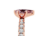 Rose gold Pear Cut Cut Diamond Pavé Band with Four-Prong Setting_5