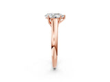 Rose gold Pear Cut Cut Diamond Solitaire Engagement Ring with Tapered Plain Band and Four-Prong Setting_17
