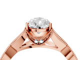 Rose gold Pear Cut Cut Diamond Twisted Band with Milgrain Pave Setting and Four-Prong Setting_6
