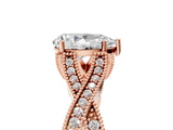 Rose gold Pear Cut Cut Diamond Twisted Band with Milgrain Pave Setting and Four-Prong Setting_7
