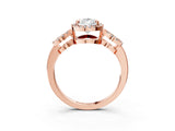 Rose gold Pear Cut Cut Halo Diamond Infinity Band with Four-Prong Setting_12