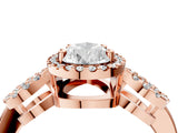 Rose gold Pear Cut Cut Halo Diamond Infinity Band with Four-Prong Setting_13