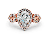 Rose gold Pear Cut Cut Halo Diamond Infinity Band with Four-Prong Setting_9