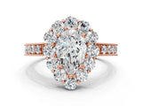 Rose gold Pear Cut Cut Halo Diamond Pavé Engagement Ring with Milgrain Detailing_15