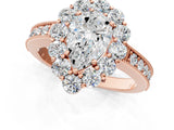 Rose gold Pear Cut Cut Halo Diamond Pavé Engagement Ring with Milgrain Detailing_16