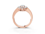 Rose gold Pear Cut Cut Halo Diamond Pavé Engagement Ring with Milgrain Detailing_18