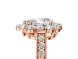 Rose gold Pear Cut Cut Halo Diamond Pavé Engagement Ring with Milgrain Detailing_20